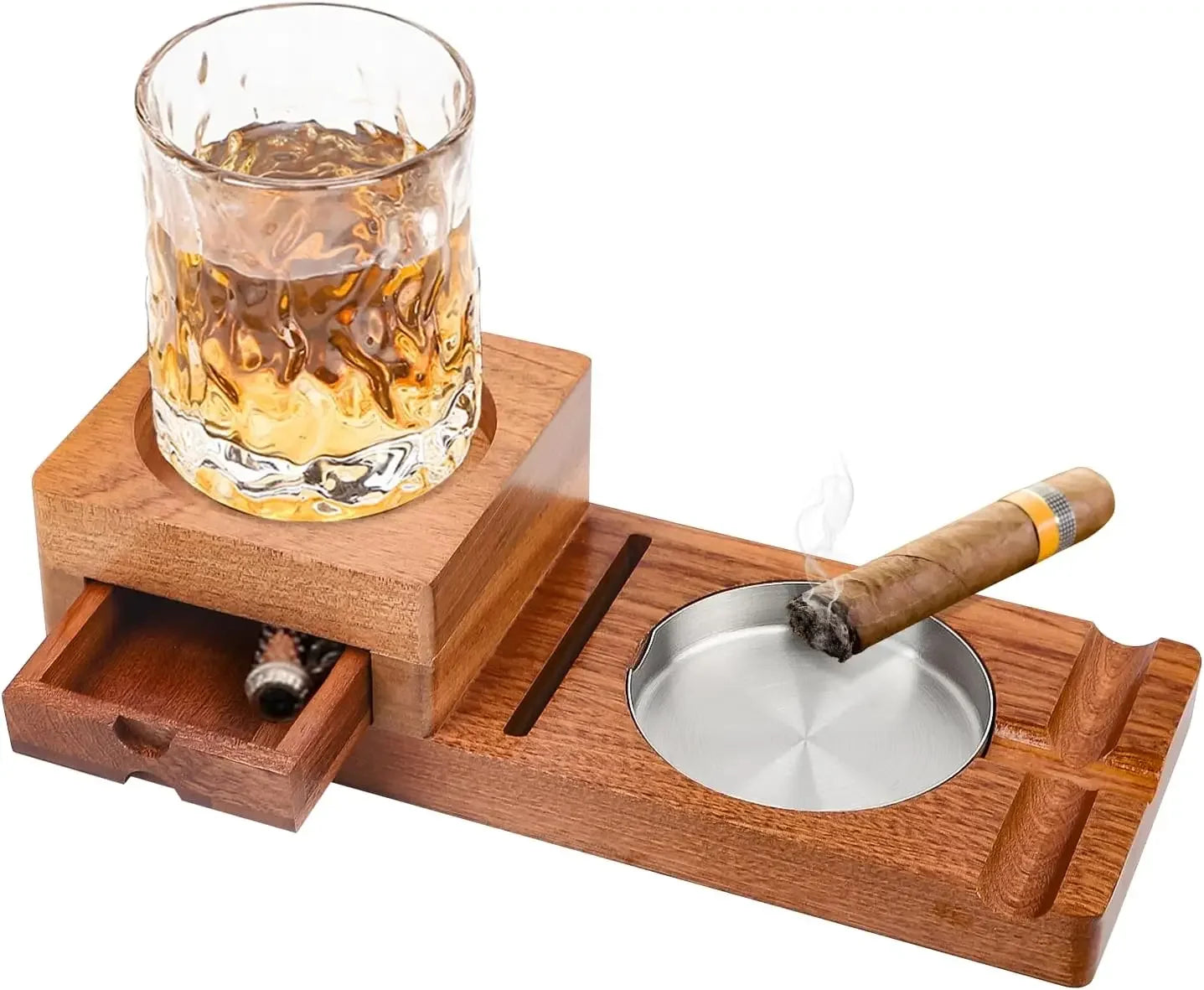 Wooden Cigar Ashtray, Cigar Ashtray Men's Outdoor, Cigar Accessories, Men's Whiskey Accessories